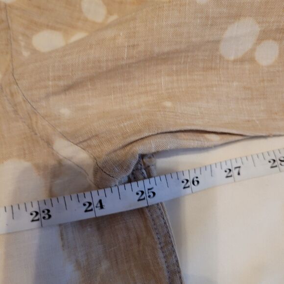 Quiksilver Shirt Mens XXL Tan Linen Tie Dye Bleached Y2K Long Sleeve Beach - Picture 10 of 13